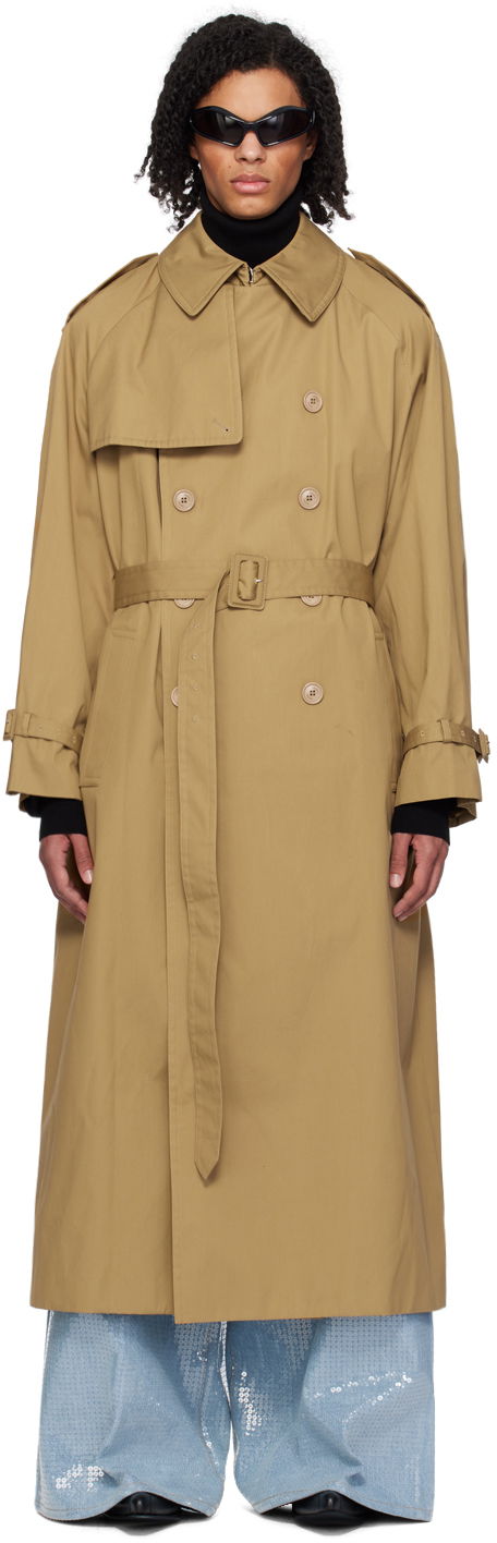 Kabáty VETEMENTS Oversized Trench Coat Béžová | UE64CO800C