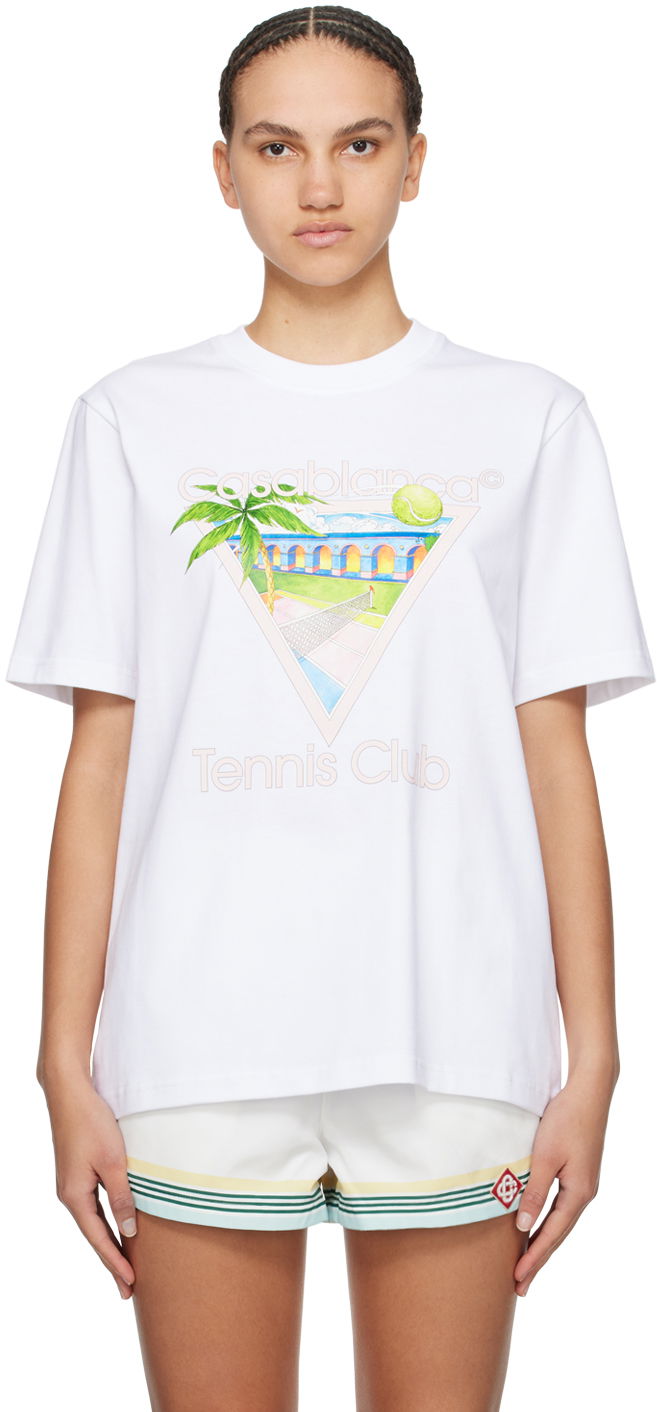 Tričko Casablanca Tennis Club Icon T-Shirt Biela | U-MPS24-JTS-001-01, 0