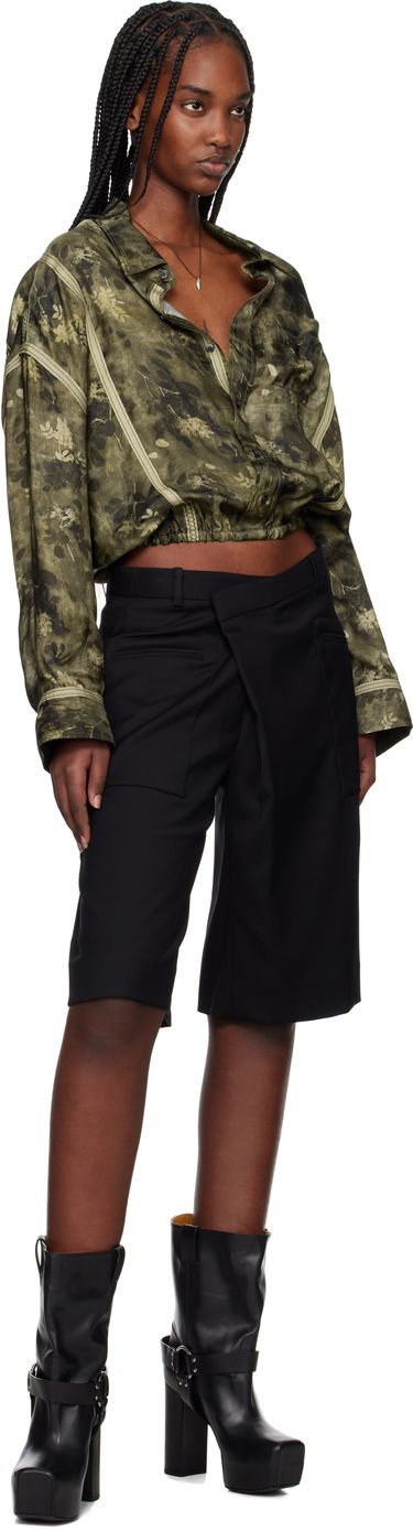Šortky R13 R13 Crossover Knee-Length Shorts Čierna | R13WR369-R475A, 3