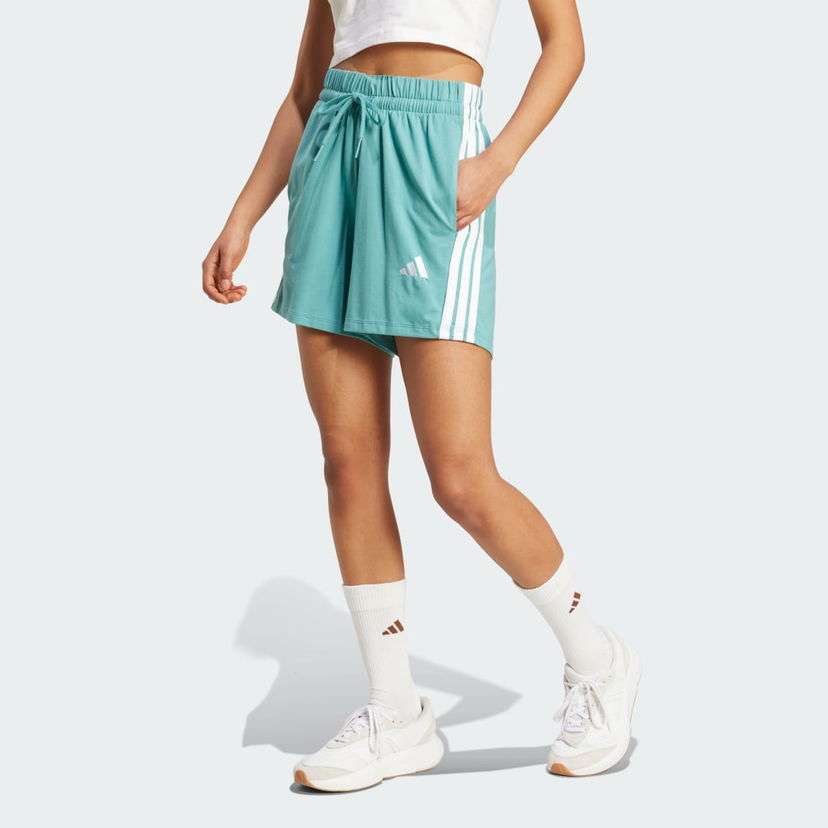 Šortky adidas Performance Essentials 3-Stripes Cotton Shorts Tyrkysová | JX7605