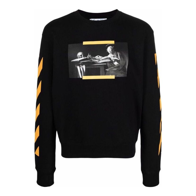 Sveter Off-White Printing Round Neck Sweatshirt Čierna | OMBA025F21FLE00910841084