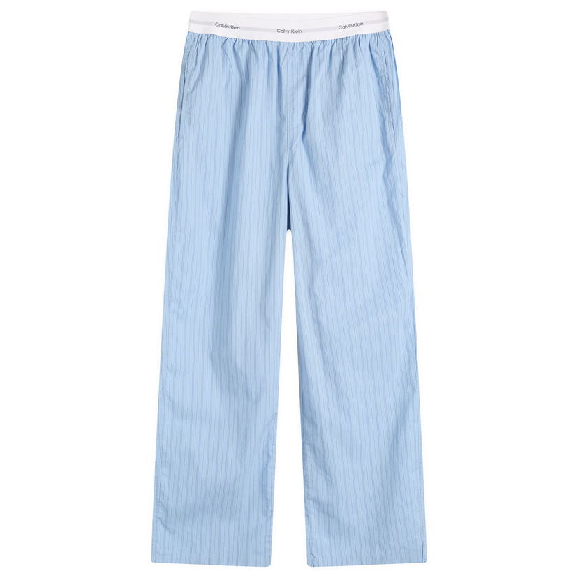 Pyžamo CALVIN KLEIN Women's Cotton Poplin Sleep Pants, Size Large Modrá | LV00QS74102S3