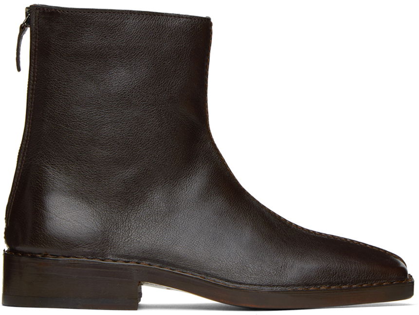 Oblečenie LEMAIRE LEMAIRE Piped Zipped Boots Hnedá | FO0060 LL0043, 0