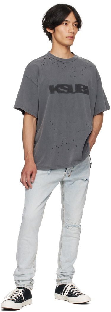 Tričko Ksubi Ksubi Ekcess Blasted T-Shirt Šedá | MPF25TE025, 3