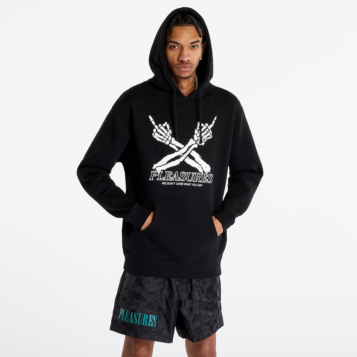 Mikina Pleasures Don't Care Hoodie Čierna | P23SP052 BLACK, 1