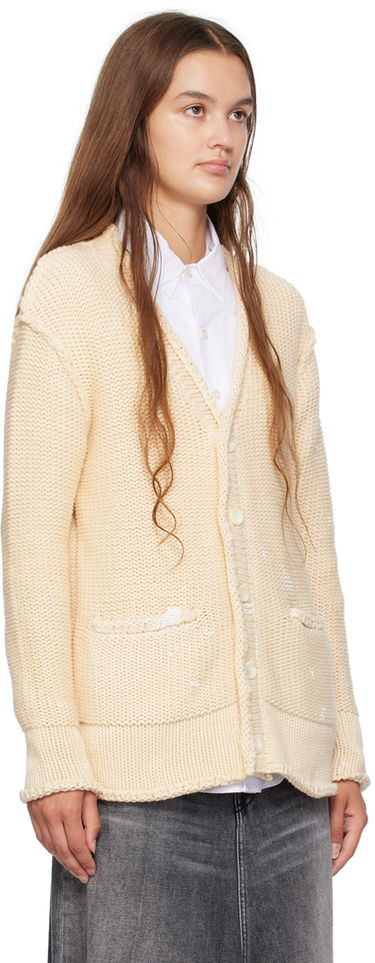 Sveter R13 R13 Rolled Knit Cardigan Béžová | R13WY151-Y055B, 1