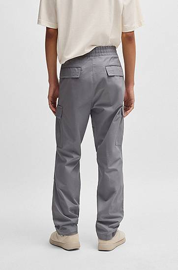 Cargo nohavice BOSS Relaxed Fit Cargo Trousers Šedá | 50517923, 1