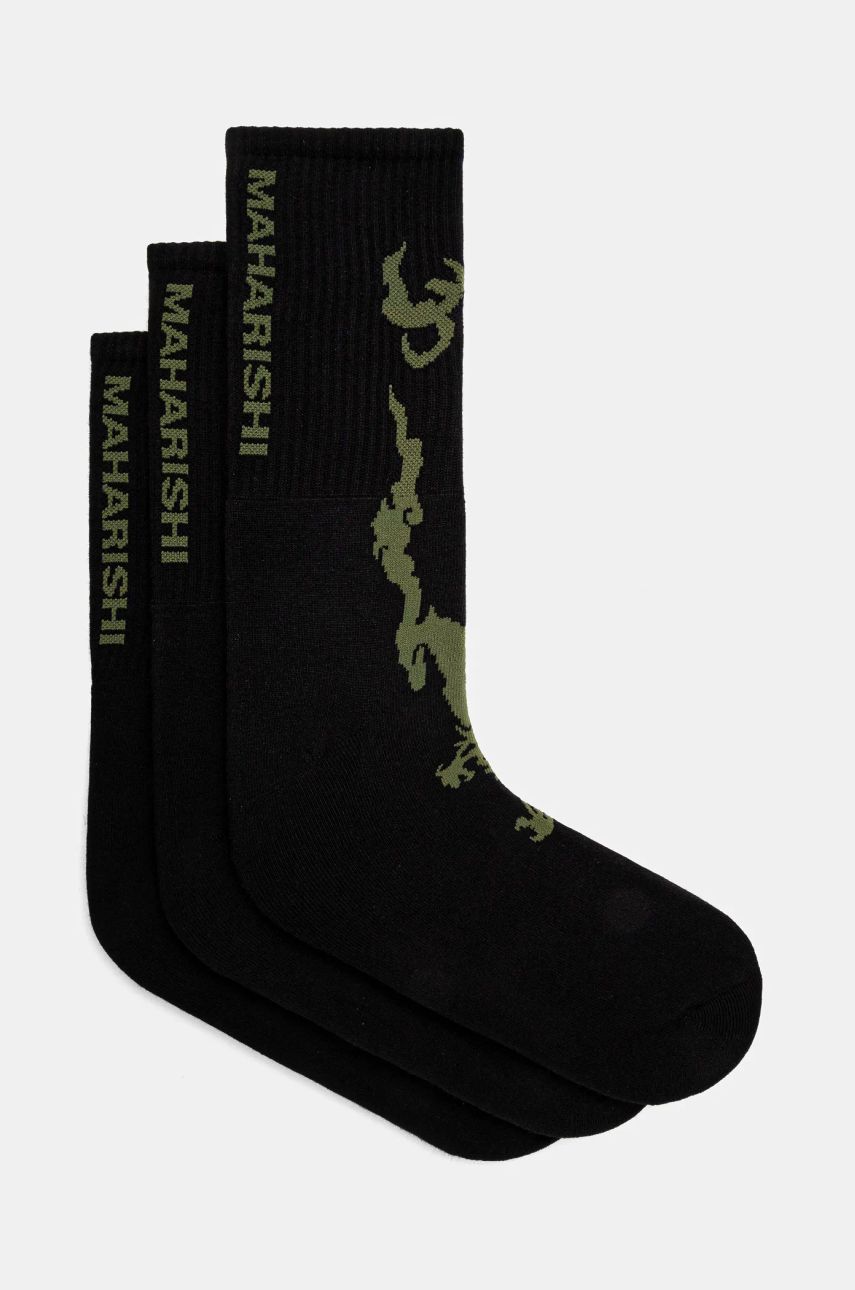 Ponožky Maharishi Bonsai Dragon Sport Socks (3 Pack) Čierna | 1402.BLACK, 0