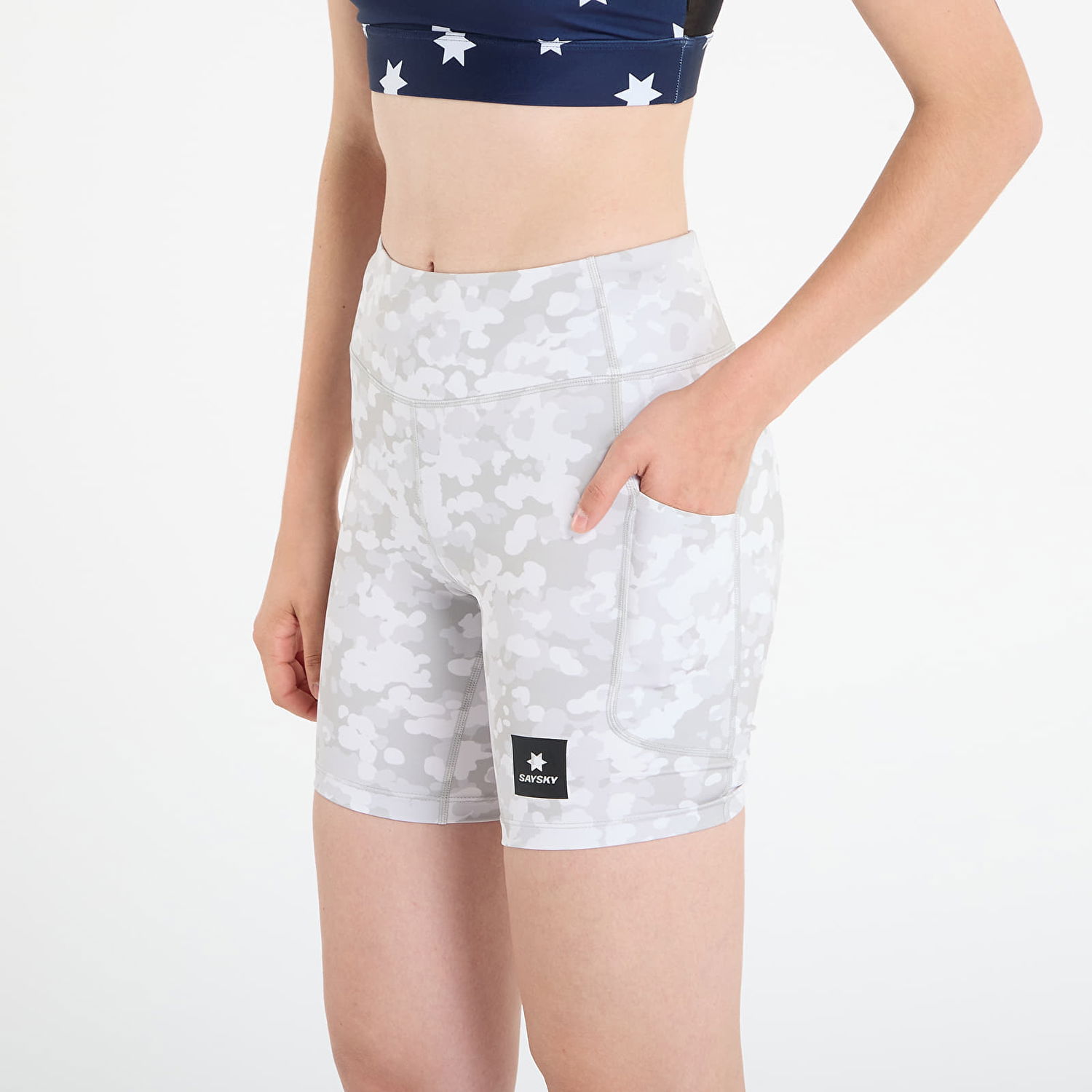 Šortky Saysky Camo Combat+ Short Tights 7" AOP Biela | OWRST30C1049, 1