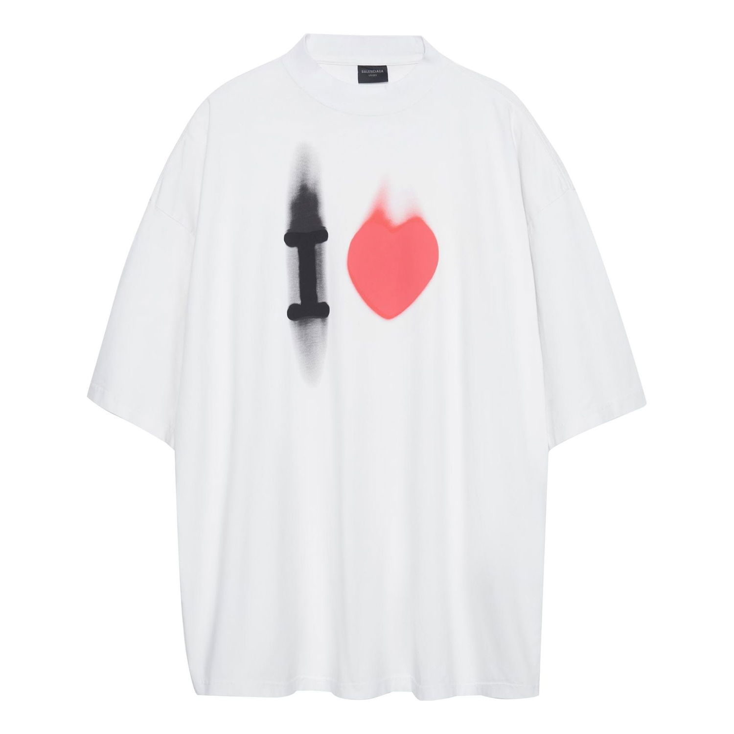 Tričko Balenciaga Balenciaga I Love Large Fit T-Shirt Biela | 744439TOVH39081, 0