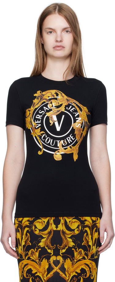 Tričko Versace Versace Jeans Couture Printed T-Shirt Čierna | E79HAHE01_ECJ02E, 0