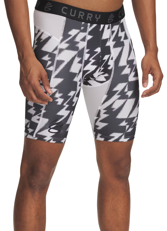 Šortky Under Armour Curry Lightning Bolt Printed Compression Shorts Šedá | 1379829-103