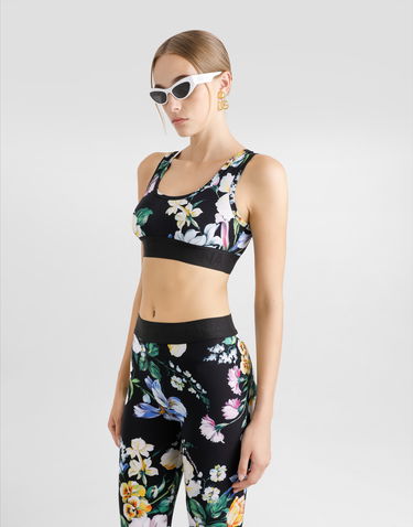 Podprsenka Dolce & Gabbana Dolce & Gabbana Floral-Print Activewear Bra Top Čierna | F777YTFSG8LHN5JC, 3