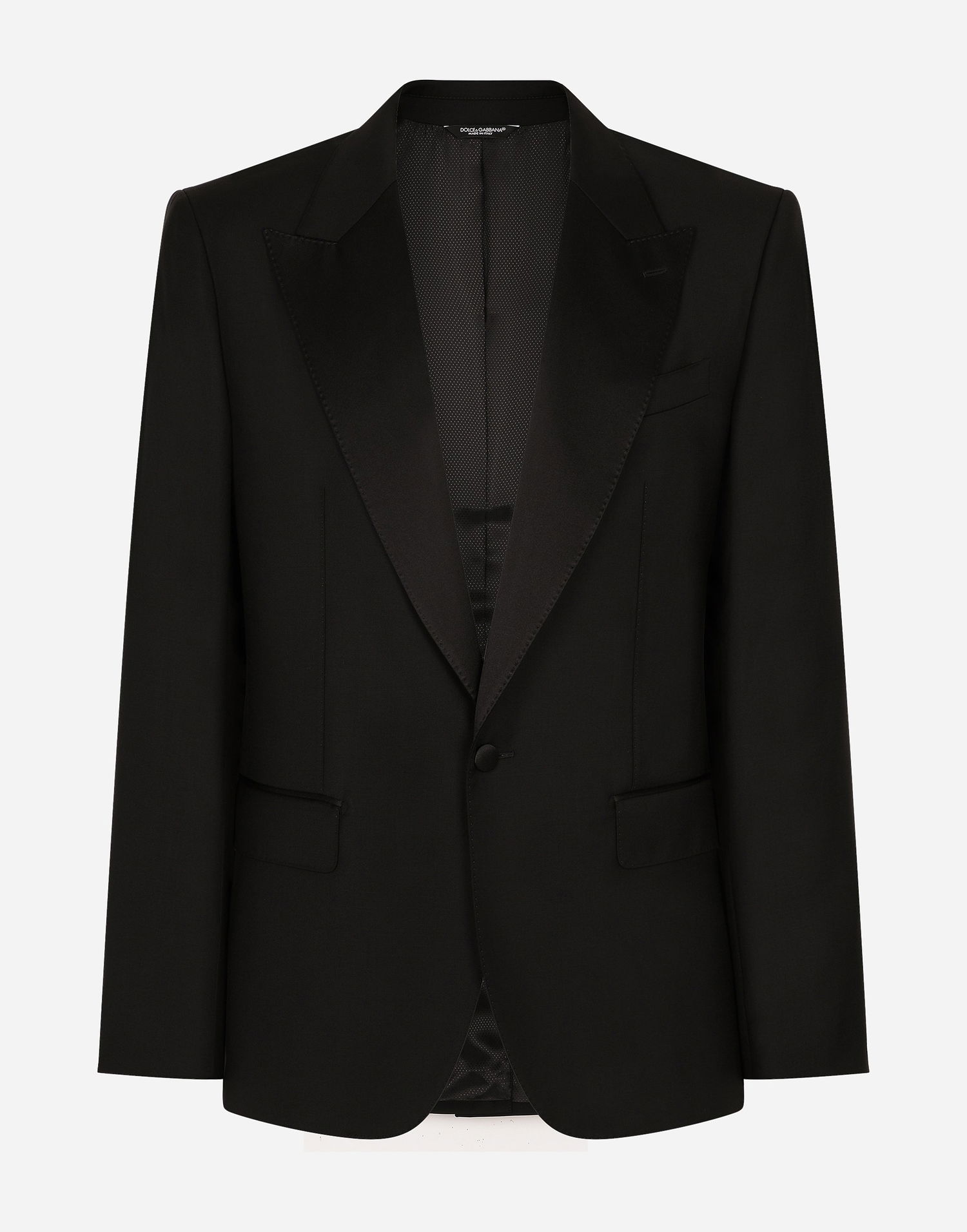 Bunda Dolce & Gabbana Dolce & Gabbana Taormina-Fit Single-Breasted Flannel Jacket Čierna | G2NW0TGI251N0000, 0