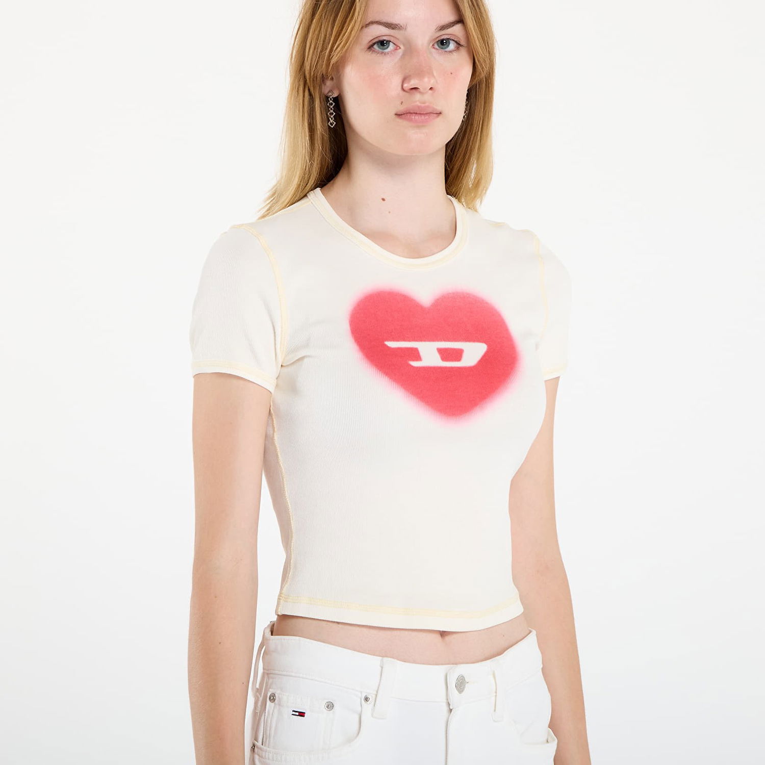 Tričko Diesel Diesel T-Ele T-Shirt Biela | A12836_0SQAD 1AM, 1