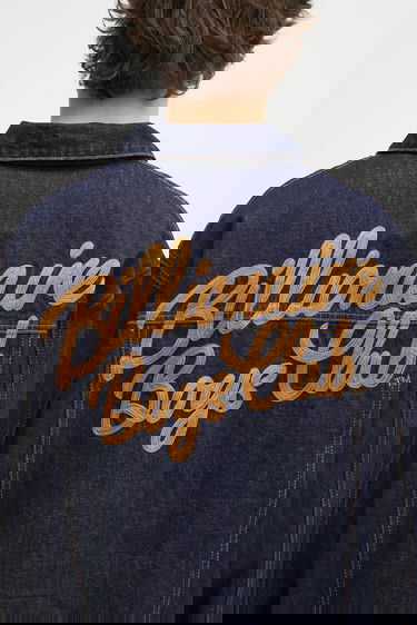 Bunda BILLIONAIRE BOYS CLUB Billionaire Boys Club Script Logo Denim Jacket Oversize Navy | B25107, 3