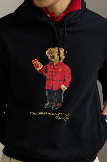 Mikina Polo by Ralph Lauren Black Hoodie With Bear Print Čierna | 710962139, 3