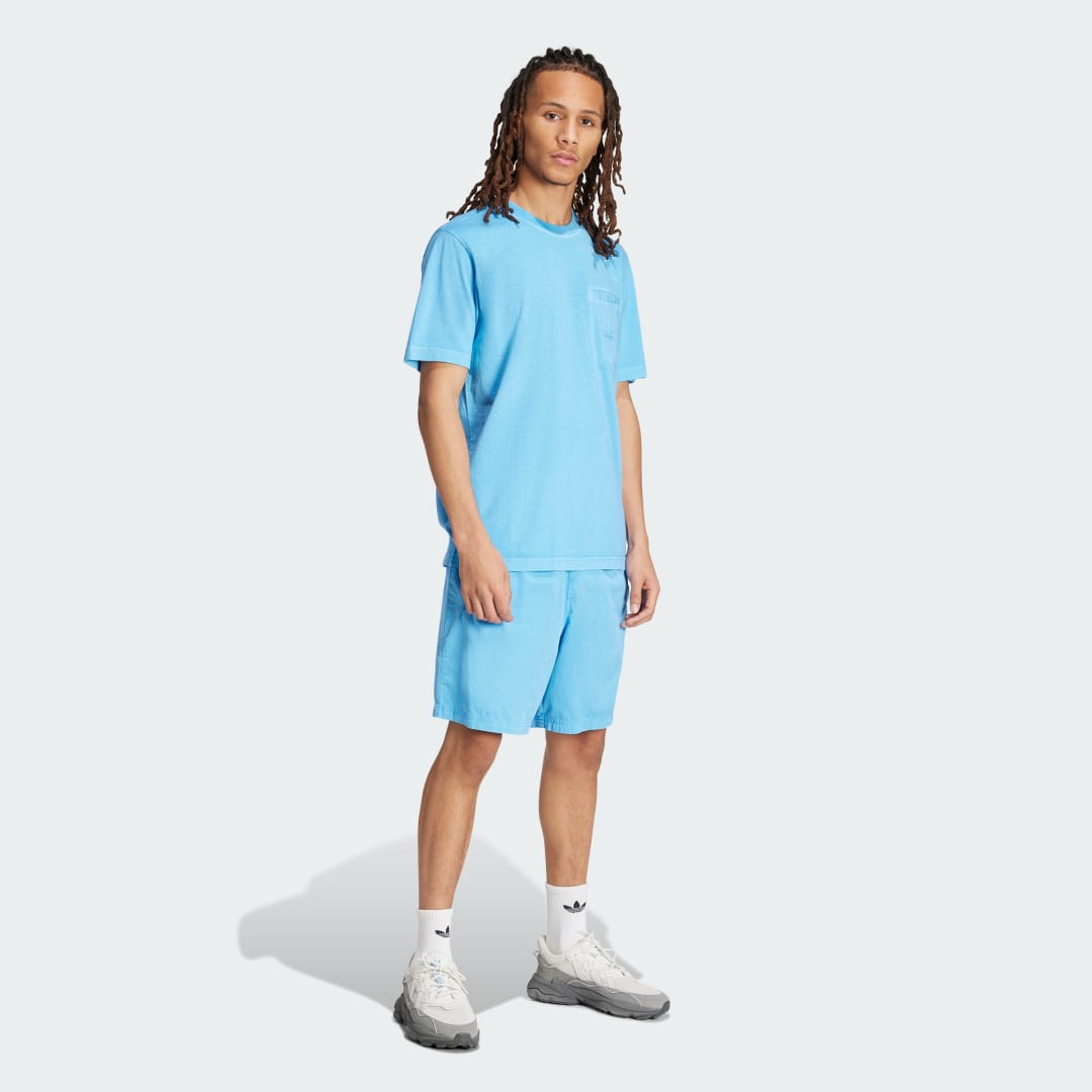 Tričko adidas Performance Trefoil Essentials + Dye Pocket Tyrkysová | IS1761, 1