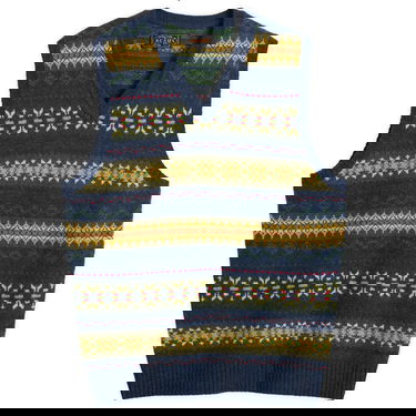 Sveter BEAMS Plus Fair Isle Knit Vest Navy | 3805-0055-103-79, 0