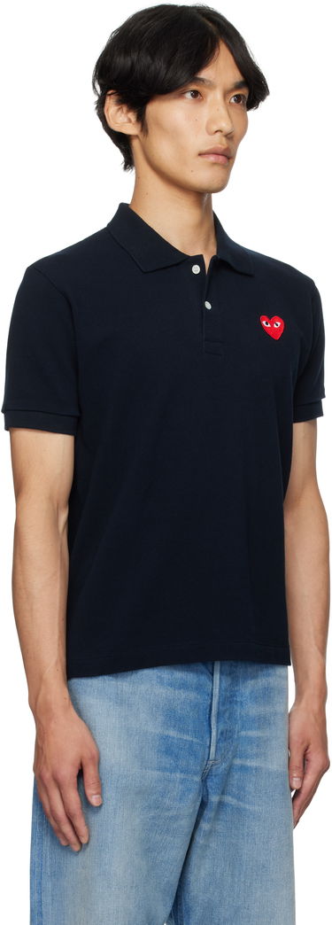 Polo tričko Comme des Garçons Comme des Garçons Play Heart Patch Polo Navy | AZ-T006-051, 1