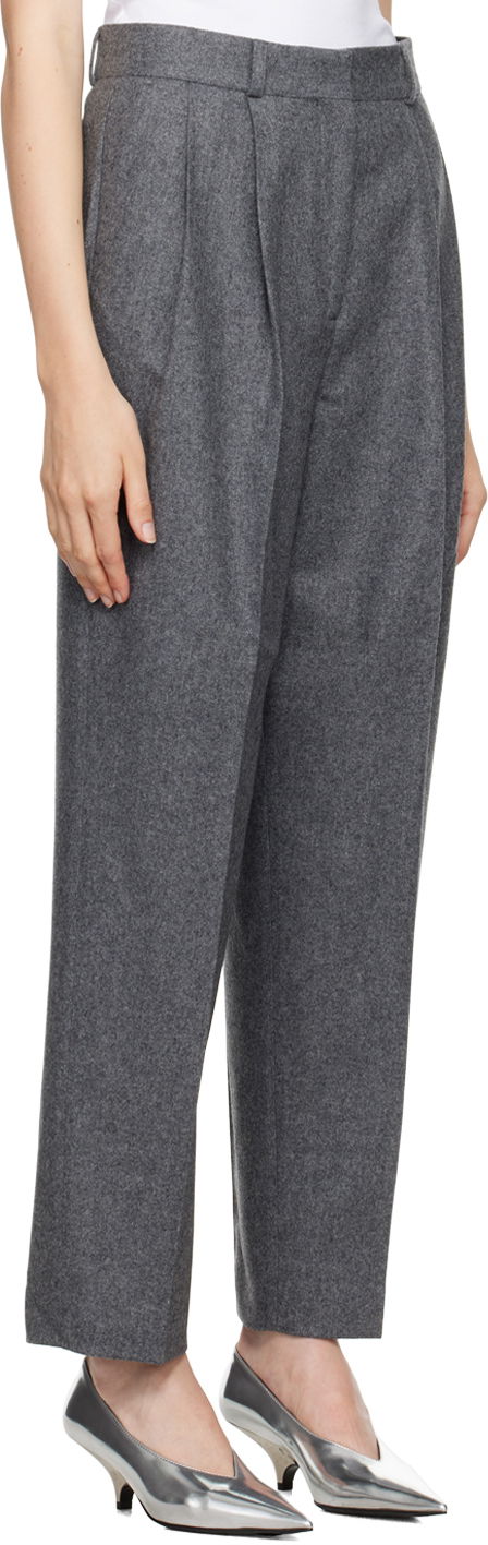 Nohavice TOTEME Double-Pleated Tailored Trousers Šedá | 244-WRB847-FB0024, 1