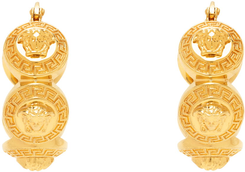 Náušnice Versace Tribute Medusa Hoop Earrings "Gold" Metalická | 1013207_1A00620_3J210