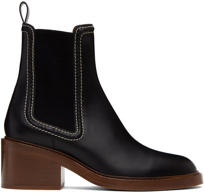 Tenisky a topánky CHLOÉ Chloé Mallo Leather Chelsea Boots Čierna | CHC22A685AF