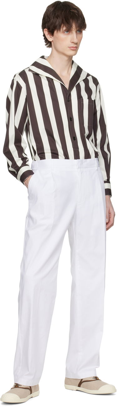Nohavice Dolce & Gabbana Dolce&Gabbana Gabardine Trousers Biela | GP0K7TFUFNV, 3