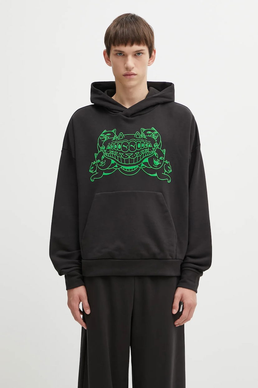 Mikina Puma RIPNDIP Oversized Cat Graphic Hoodie Čierna | 632414