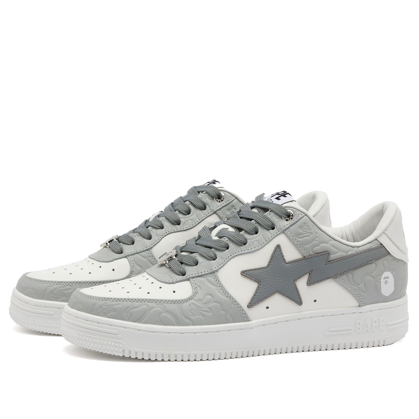 A Bathing Ape Men's BAPE Sta Nubuck Camo Sneakers in Grey, Size UK 10 | END. Clothing