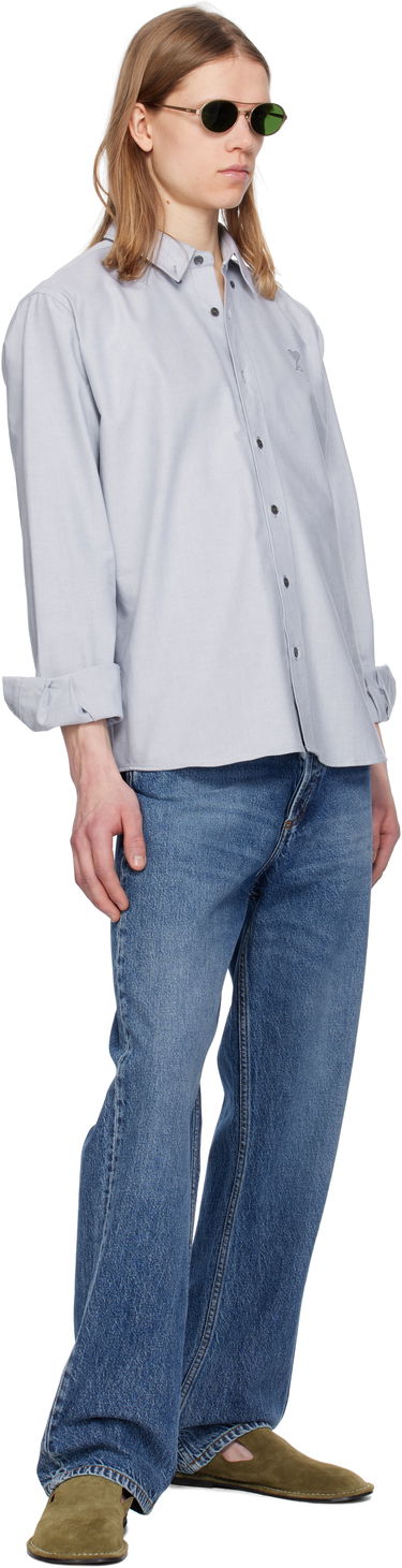 Košeľa AMI Paris Blue Classic Fit Shirt Šedá | USH060.CO0031, 3