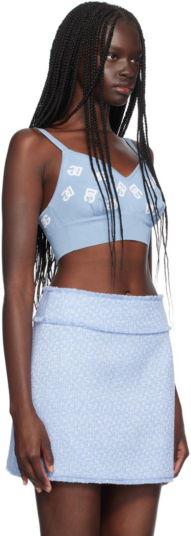 Podprsenka Dolce & Gabbana Dolce&Gabbana Jacquard Logo Bralette Modrá | FXT05T JFMGT, 1