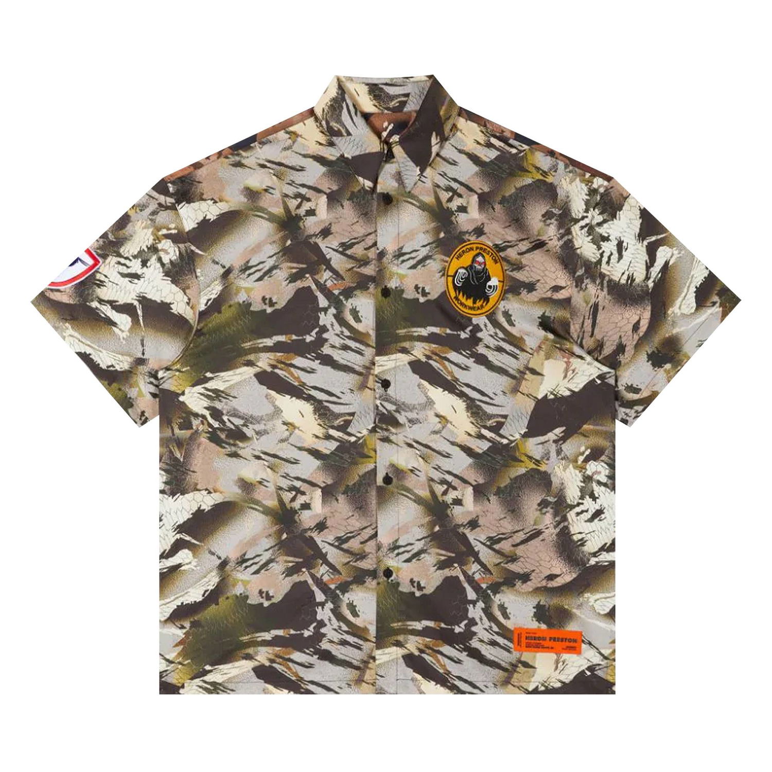 Košeľa HERON PRESTON Camo Popeline Bowling Shirt Zelené | HMGA027S22FAB0025900, 1