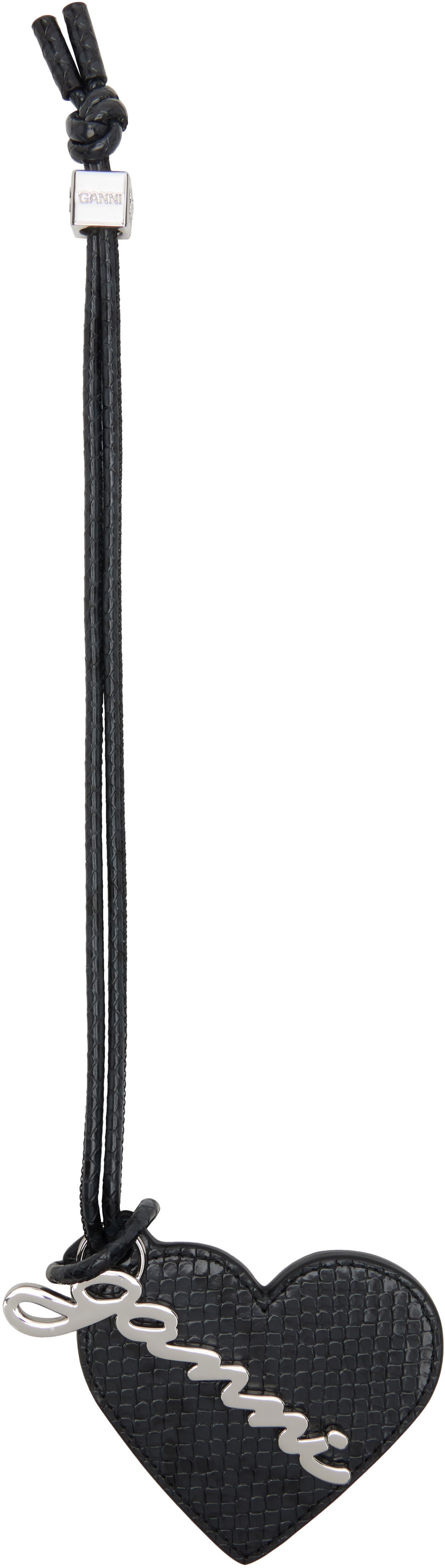 Kľúčenka GANNI Snake Heart Mirror Charm Čierna | A7116, 0