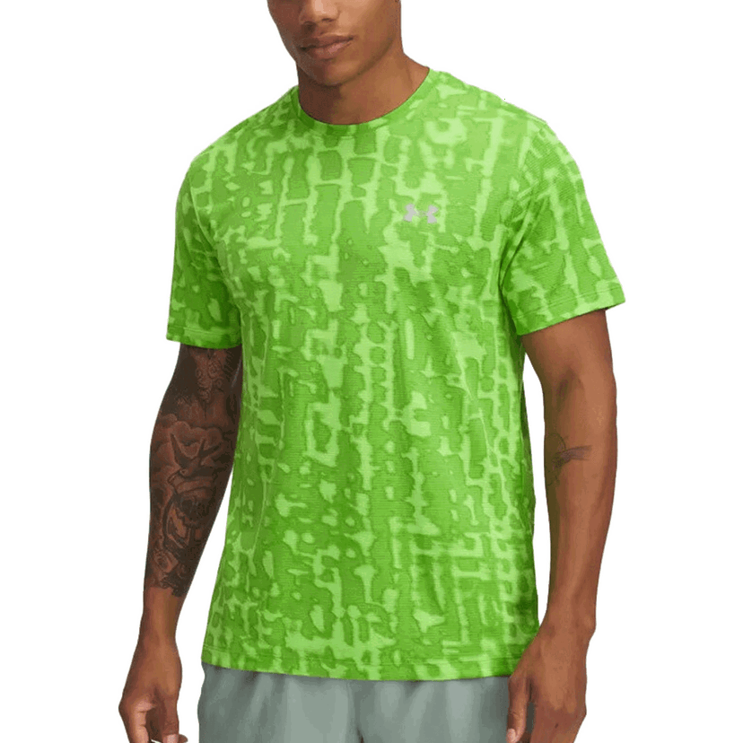 Tričko Under Armour Launch Textured Short Sleeve T-Shirt Zelené | 1389687-362