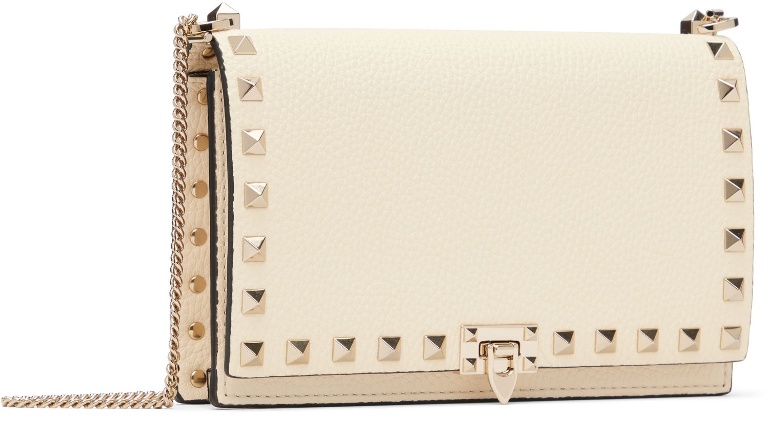 Taška cez rameno Valentino Garavani Mini Rockstud Flap Bag Béžová | 7W2P0Y59VSH, 1