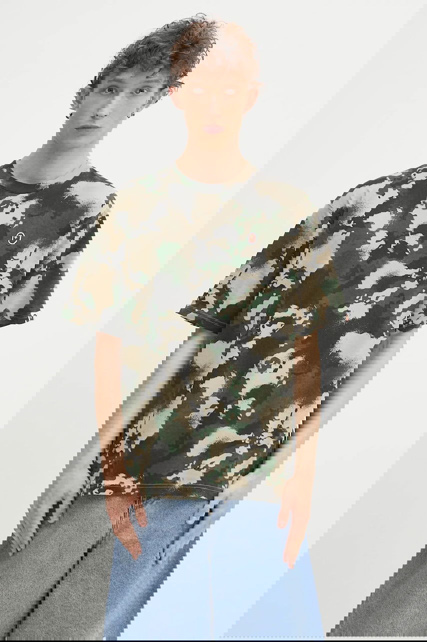 Tričko BAPE A Bathing Ape Map Camo APE Head One Point T-Shirt Zelené | 1L30109001, 0