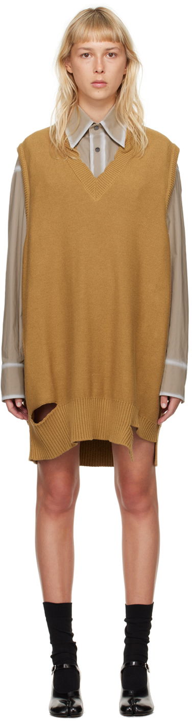 Šaty Maison Margiela MM6 Ripped Minidress Béžová | S52DA0029 S18444, 0