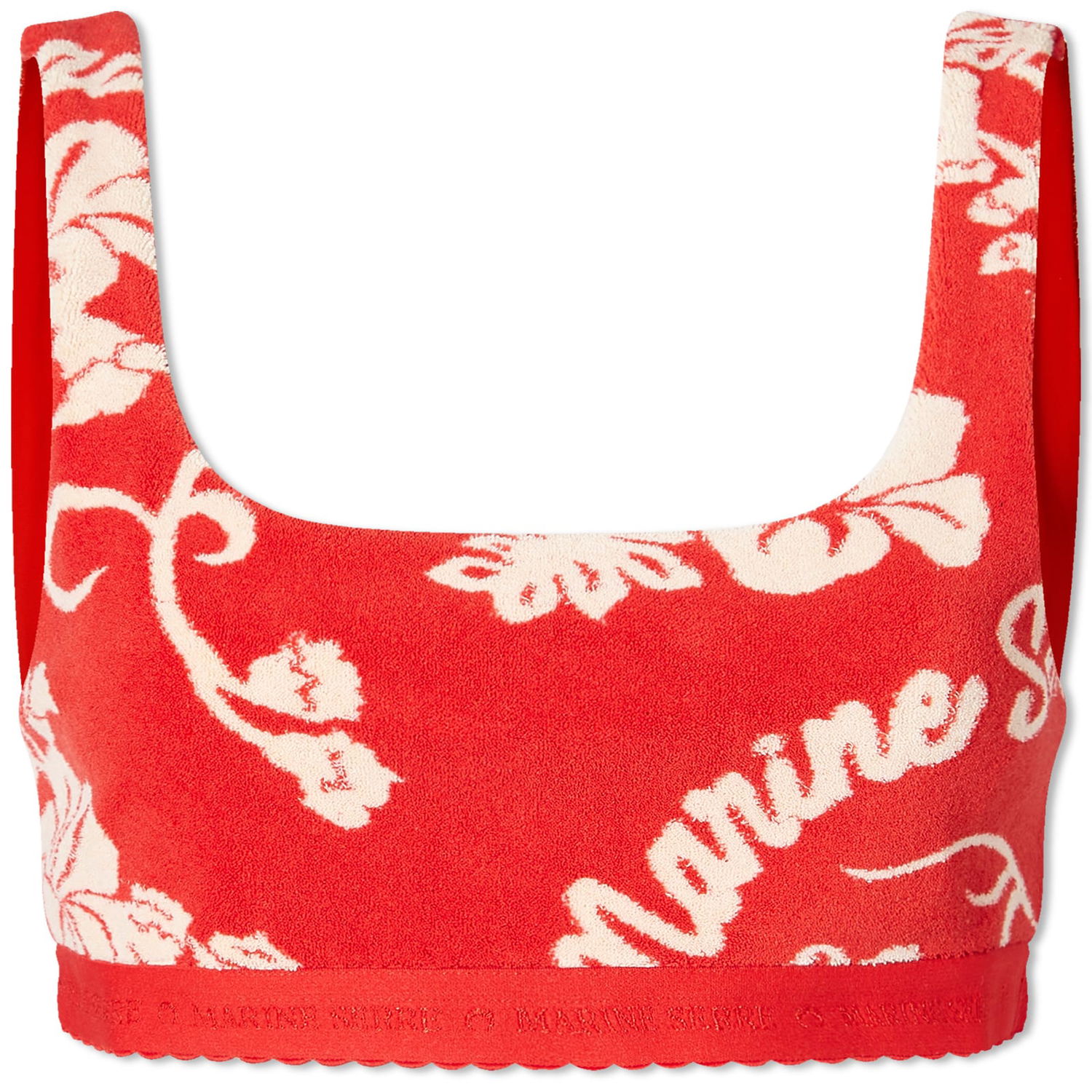 Tielko Marine Serre Jersey Jacquard Cropped Bralet Top Červená | WTO390-RD10, 0