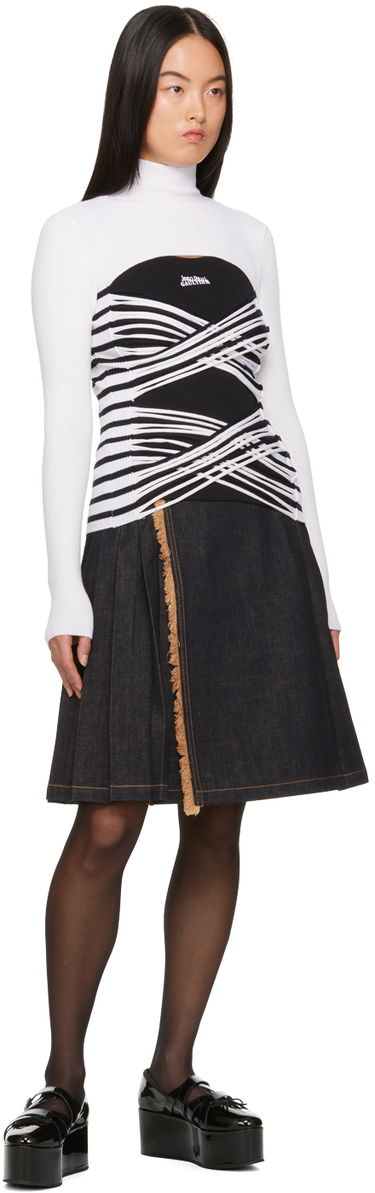 Tielko Jean Paul Gaultier Jean Paul Gaultier Striped Turtleneck and Bustier Top Čierna | 23/15-F-PL038-M056-0159, 3
