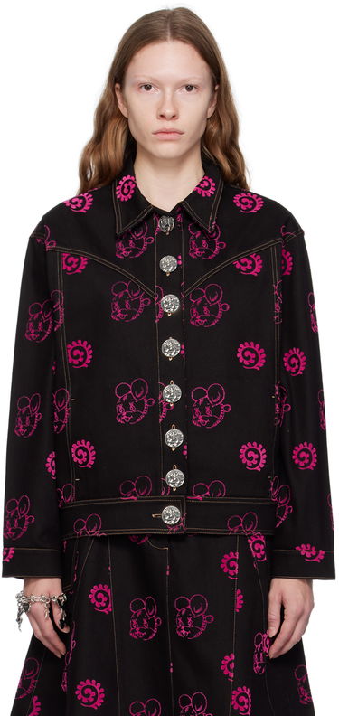 Bunda Chopova Lowena Chopova Lowena Mouse Print Denim Jacket Čierna | 5159, 0