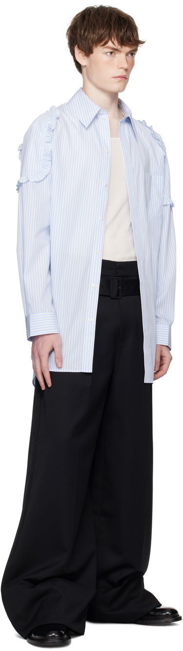 Košeľa Simone Rocha Simone Rocha Ruffle Shoulder Patch Tunic Shirt Modrá | 5383 1026, 3