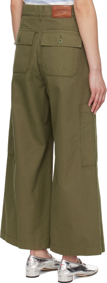 Cargo nohavice Max Mara Weekend Max Mara Quiz Wide-Leg Cropped Pants Zelené | 2515131081600, 2