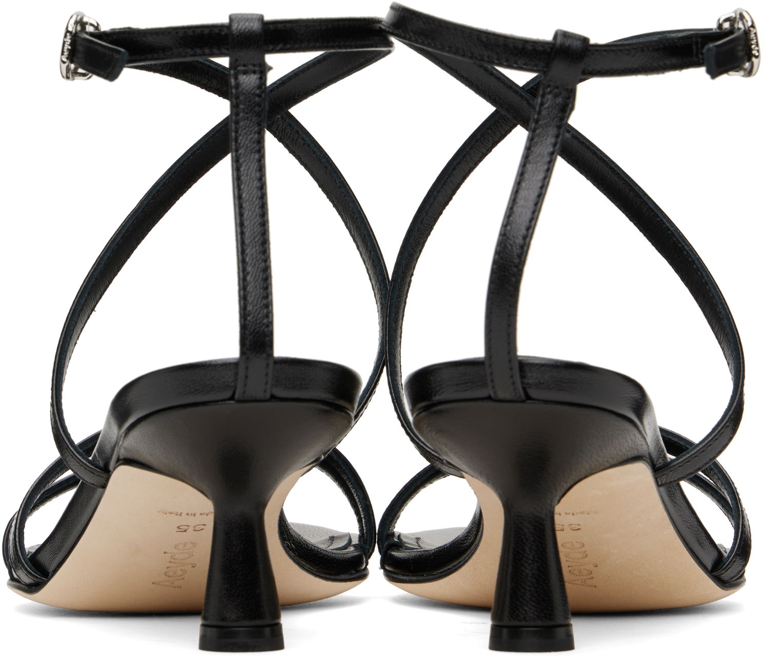 Doplnky Aeyde Aeyde Maeve Leather Heeled Sandals Čierna | A11-HS-PRAR55ST156-SS25-800-007, 1