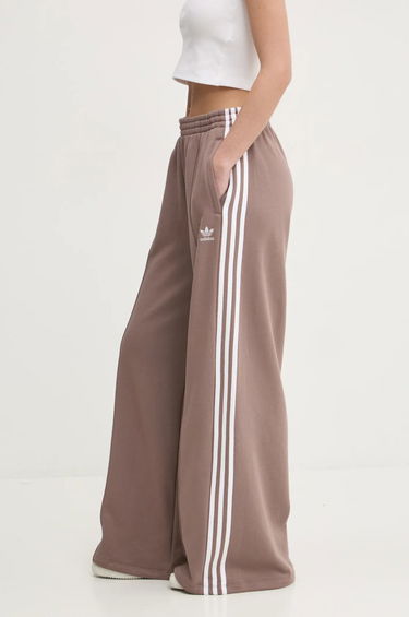 Nohavice adidas Originals Wide Leg Track Pants with Side Stripes Hnedá | JC5762, 2
