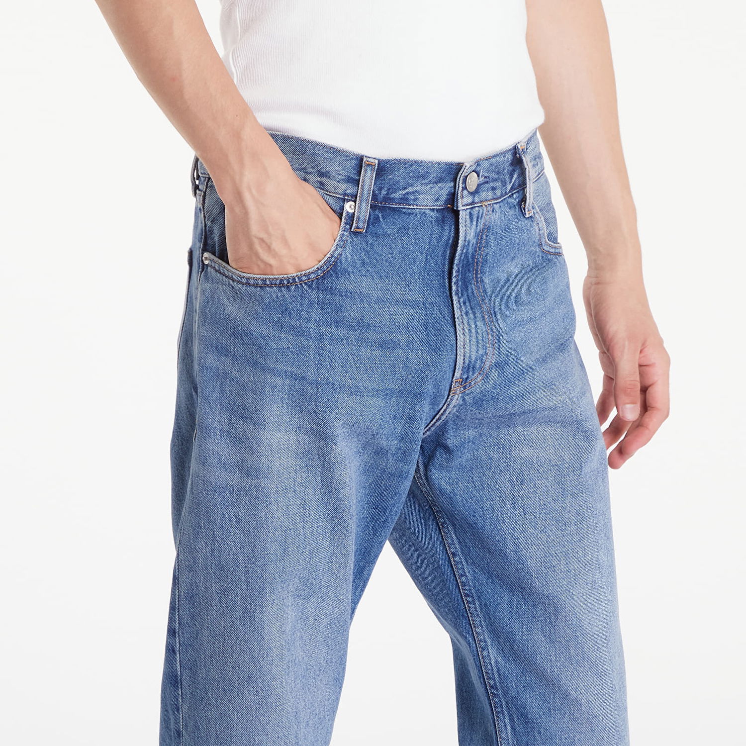 Džínsy CALVIN KLEIN Authentic Straight Jeans Denim Medium Modrá | J30J325726 1A4, 1