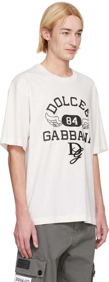 Tričko Dolce & Gabbana Round Neck T-Shirt with Graphic Print Biela | G8PN9ZG7NSN, 1