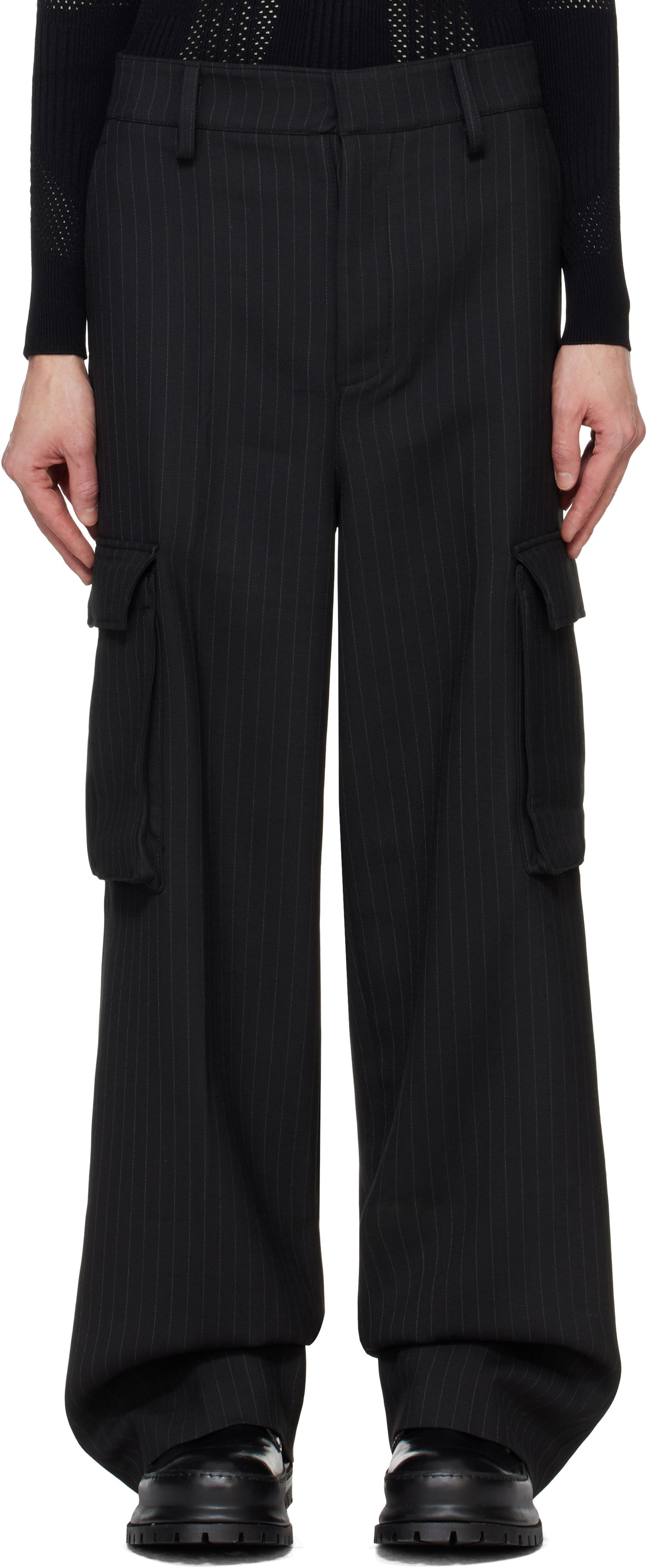 Nohavice MISBHV Pinstripe Tailored Trousers Čierna | 241M330, 0