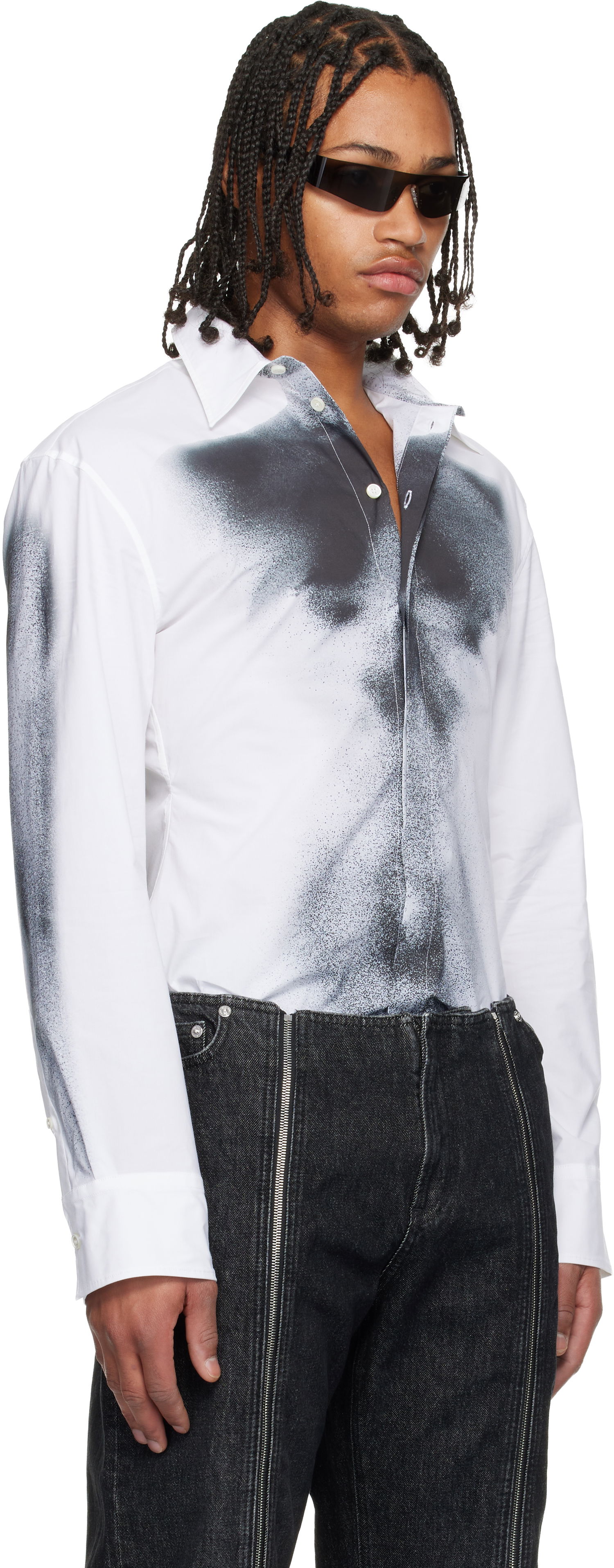 Košeľa Jean Paul Gaultier Jean Paul Gaultier Printed Body Dust Shirt Biela | 25/04-W-ST041-C071-0100, 1