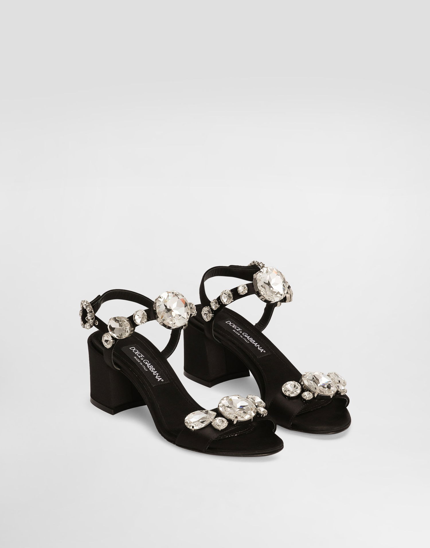 Tenisky a topánky Dolce & Gabbana Satin Sandals With Gemstone Embellishment Čierna | CR1801A9T438S488, 1